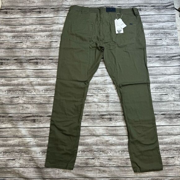 JACHS New York Men's Slim Fit 5-Pocket Pants Stretch Twill 42 x 34 Army Green - Picture 3 of 13